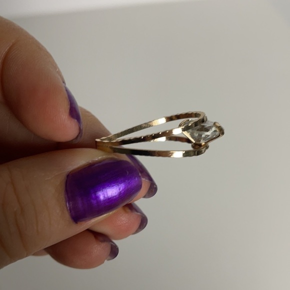 Gold Tone Large Cubic Zirconia Post Earrings - Picture 9 of 10